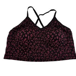 Torrid Curve Womens Sports Bra US 5X Black‎ Lined Seamless Animal Jacquard Print